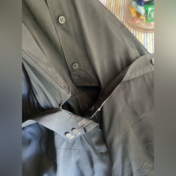 Theory Yariby Jumpsuit Black Sleeveless Pants Collared Button Down Pockets Sz 2 - Picture 13 of 17